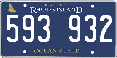 RI license plate 593932
