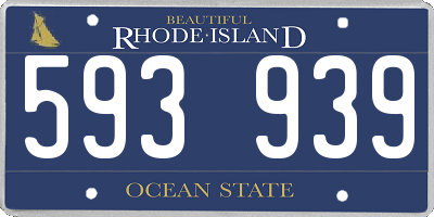 RI license plate 593939