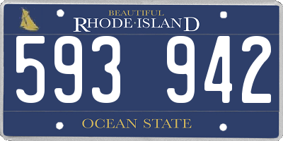 RI license plate 593942