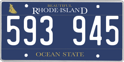 RI license plate 593945