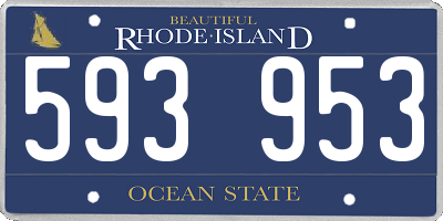 RI license plate 593953