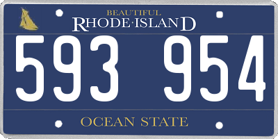 RI license plate 593954