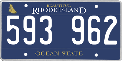 RI license plate 593962