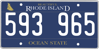 RI license plate 593965