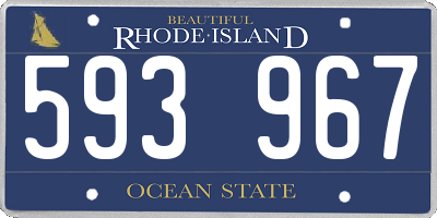RI license plate 593967