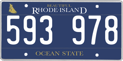 RI license plate 593978