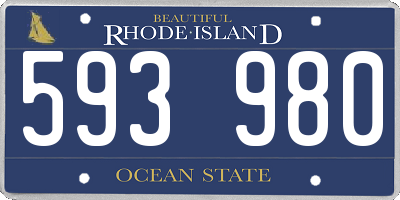 RI license plate 593980