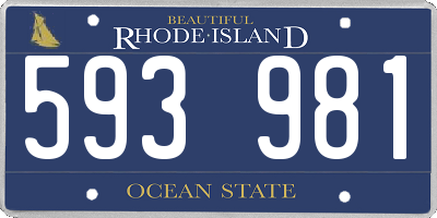 RI license plate 593981