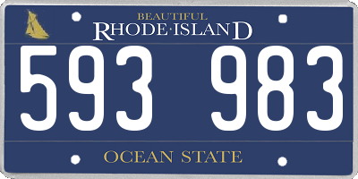 RI license plate 593983