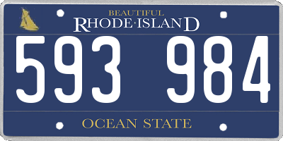 RI license plate 593984
