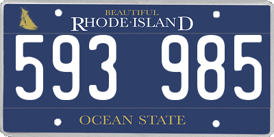 RI license plate 593985