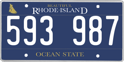 RI license plate 593987