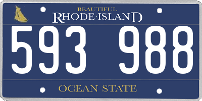 RI license plate 593988