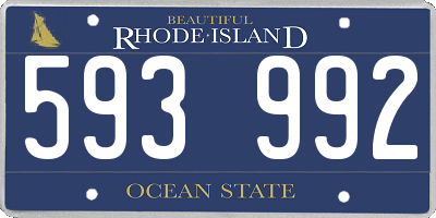 RI license plate 593992