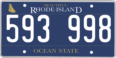 RI license plate 593998