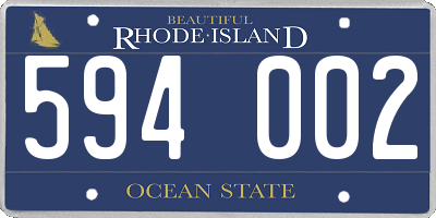 RI license plate 594002