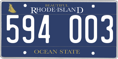 RI license plate 594003