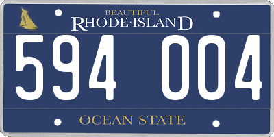RI license plate 594004