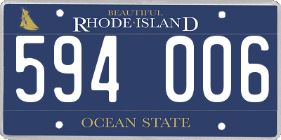 RI license plate 594006