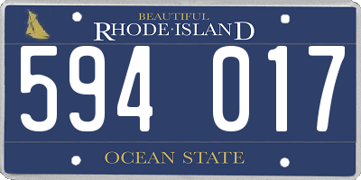 RI license plate 594017