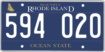 RI license plate 594020