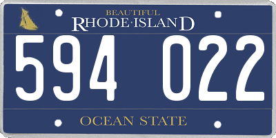 RI license plate 594022