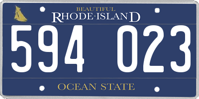 RI license plate 594023