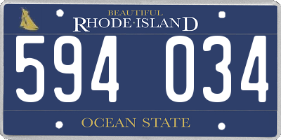 RI license plate 594034