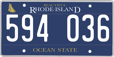 RI license plate 594036