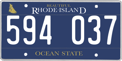 RI license plate 594037
