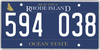 RI license plate 594038