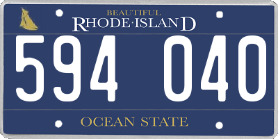 RI license plate 594040