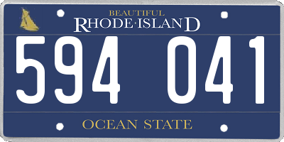 RI license plate 594041