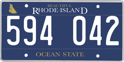 RI license plate 594042