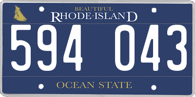 RI license plate 594043