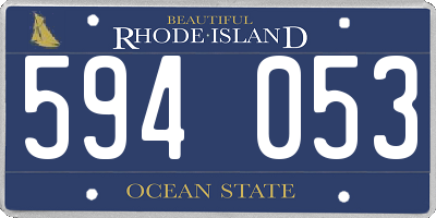 RI license plate 594053
