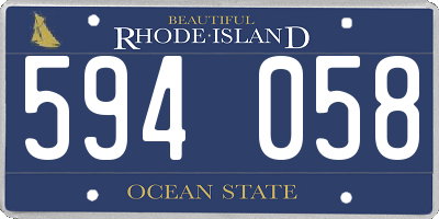 RI license plate 594058