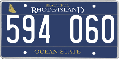 RI license plate 594060