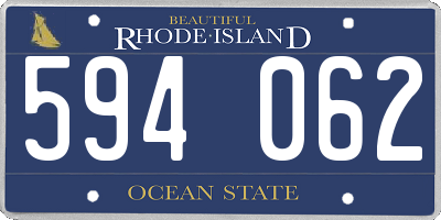 RI license plate 594062