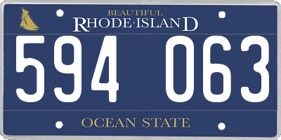 RI license plate 594063