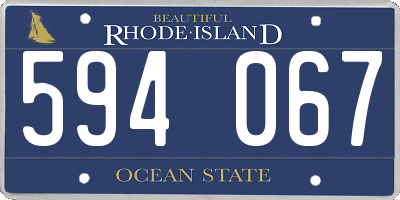 RI license plate 594067