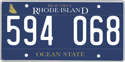 RI license plate 594068