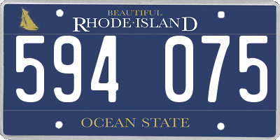 RI license plate 594075