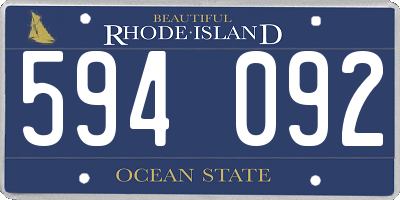 RI license plate 594092