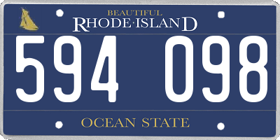 RI license plate 594098