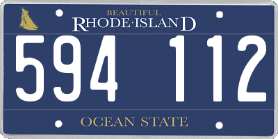 RI license plate 594112
