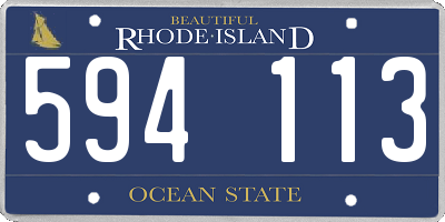 RI license plate 594113