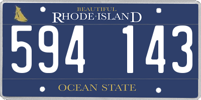 RI license plate 594143