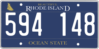 RI license plate 594148