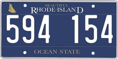 RI license plate 594154